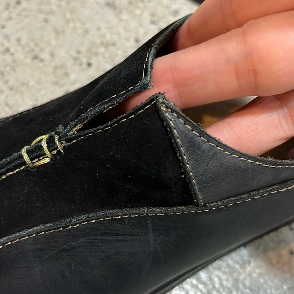 PAZZO MIXED LEATHER SUEDE WEDGE LOAFERS BLACK SIZE 7 - Picture 5 of 15